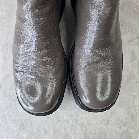 Vagabond Tara Platform Chelsea Boots 10 Gray Patent Leather Y2k Chunky Booties - Picture 9 of 12
